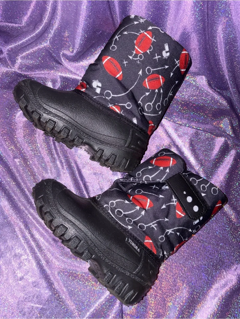 Tundra Boys Football Print Winter Boots